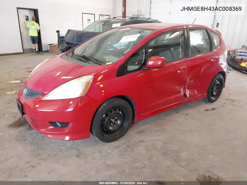 2010 Honda Fit Sport VIN: JHMGE8H43AC008369 Lot: 45559963