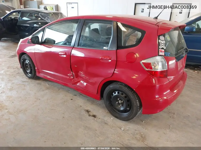 2010 Honda Fit Sport VIN: JHMGE8H43AC008369 Lot: 45559963