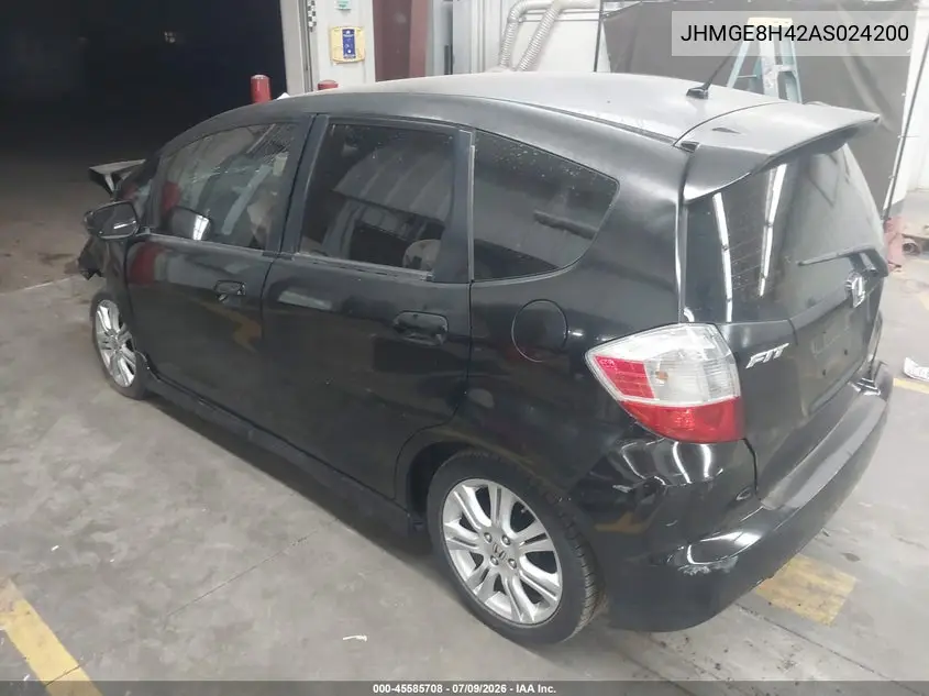 2010 Honda Fit Sport VIN: JHMGE8H42AS024200 Lot: 45585708