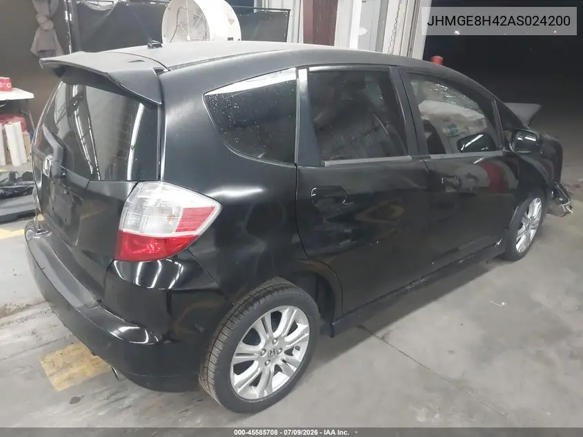 2010 Honda Fit Sport VIN: JHMGE8H42AS024200 Lot: 45585708