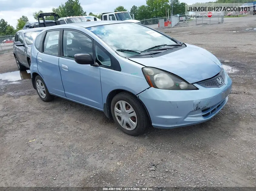 2010 Honda Fit VIN: JHMGE8H27AC008101 Lot: 45611867