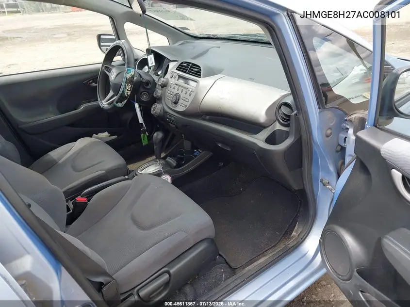 2010 Honda Fit VIN: JHMGE8H27AC008101 Lot: 45611867