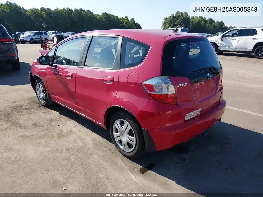 2010 Honda Fit VIN: JHMGE8H25AS005848 Lot: 45619948