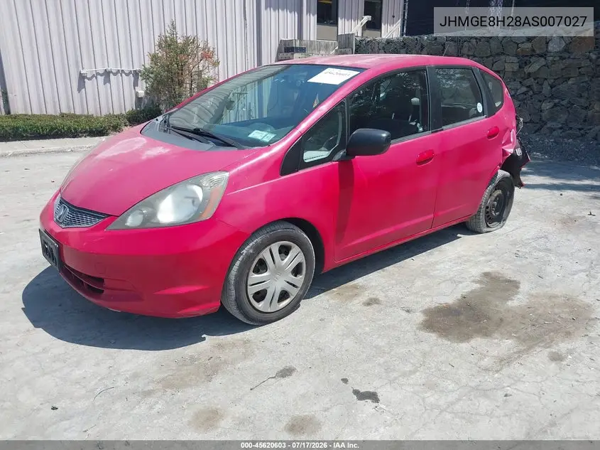 2010 Honda Fit VIN: JHMGE8H28AS007027 Lot: 45620603