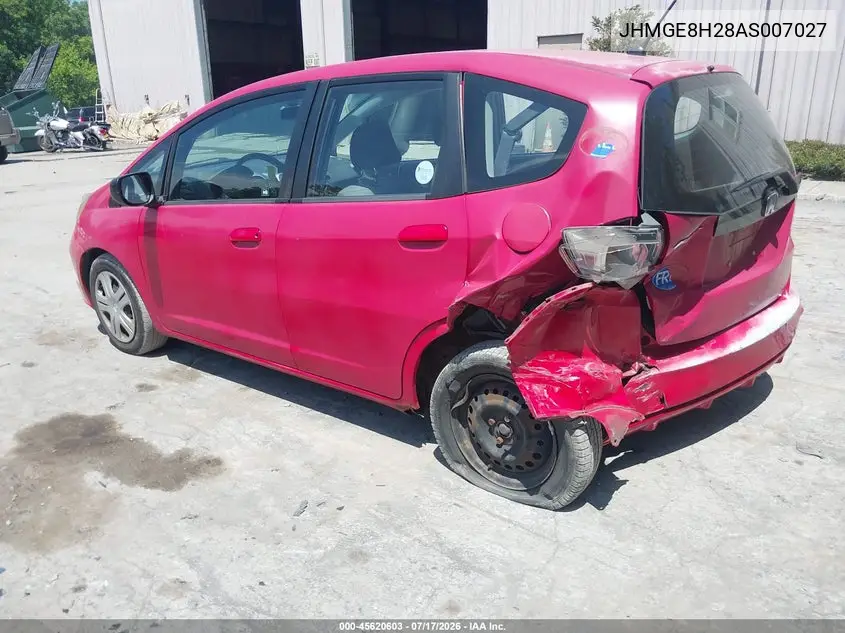 2010 Honda Fit VIN: JHMGE8H28AS007027 Lot: 45620603