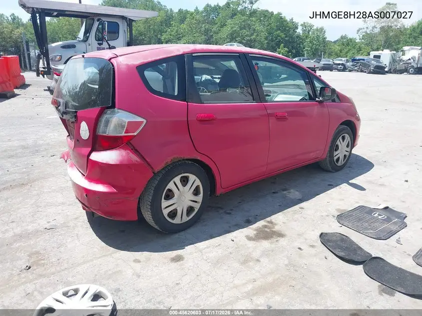 2010 Honda Fit VIN: JHMGE8H28AS007027 Lot: 45620603