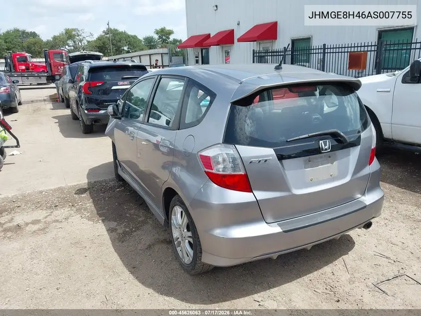 2010 Honda Fit Sport VIN: JHMGE8H46AS007755 Lot: 45626063