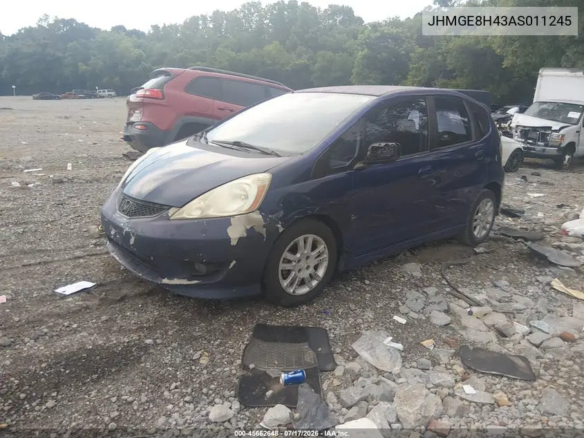 2010 Honda Fit Sport VIN: JHMGE8H43AS011245 Lot: 45662648
