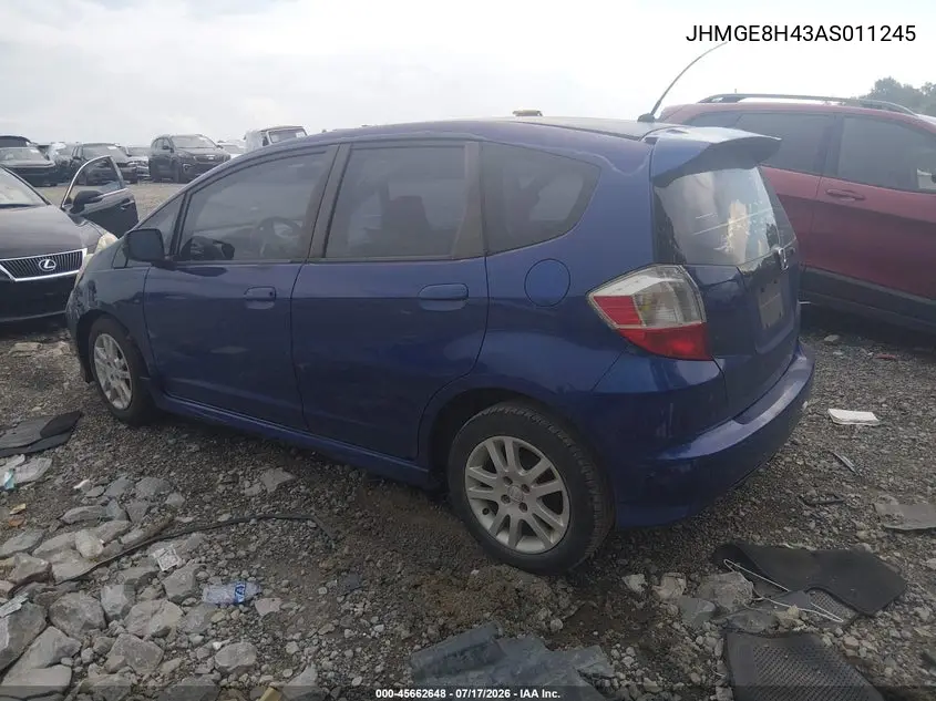 2010 Honda Fit Sport VIN: JHMGE8H43AS011245 Lot: 45662648