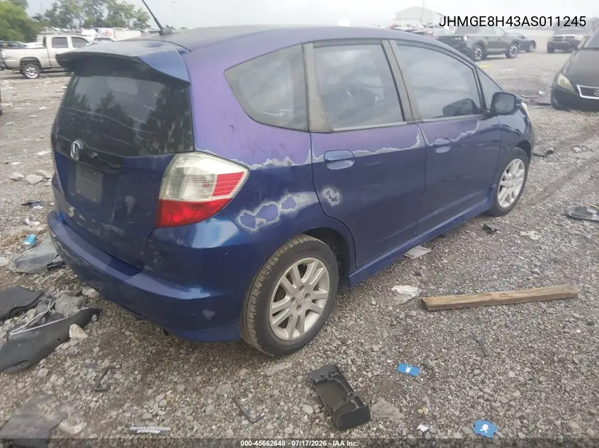 2010 Honda Fit Sport VIN: JHMGE8H43AS011245 Lot: 45662648