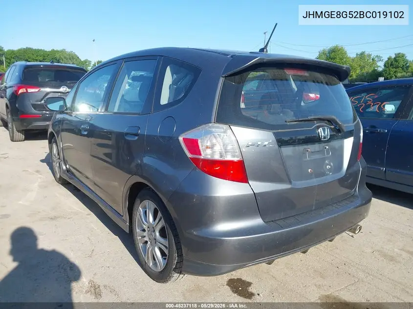 2011 Honda Fit Sport VIN: JHMGE8G52BC019102 Lot: 45237118