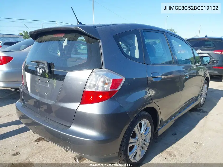 2011 Honda Fit Sport VIN: JHMGE8G52BC019102 Lot: 45237118