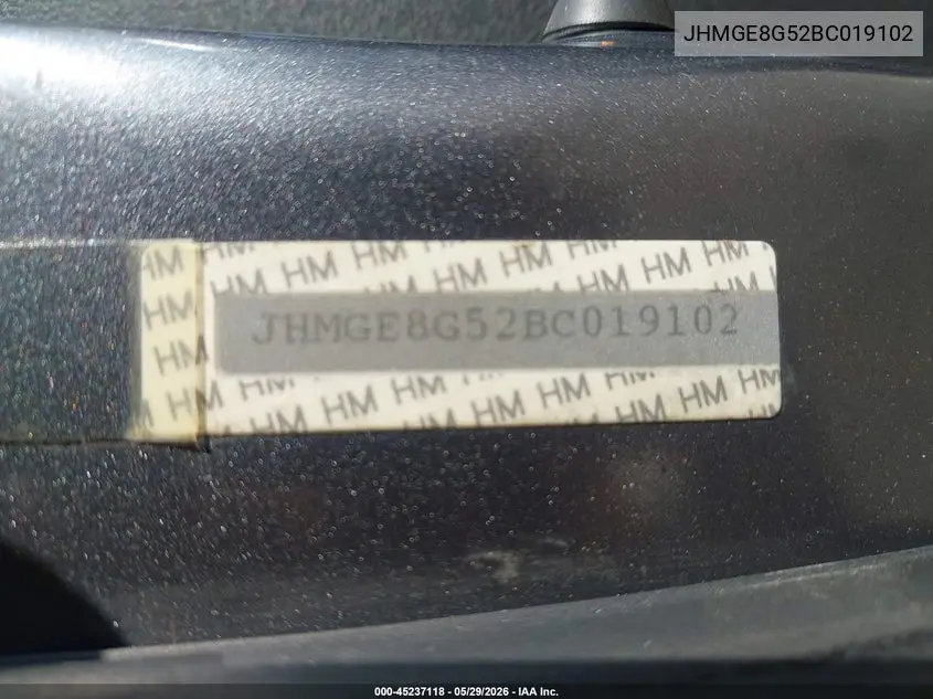 2011 Honda Fit Sport VIN: JHMGE8G52BC019102 Lot: 45237118