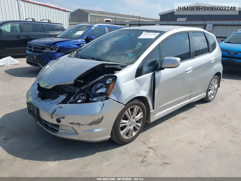 2011 Honda Fit Sport VIN: JHMGE8H5XBS003248 Lot: 45421446