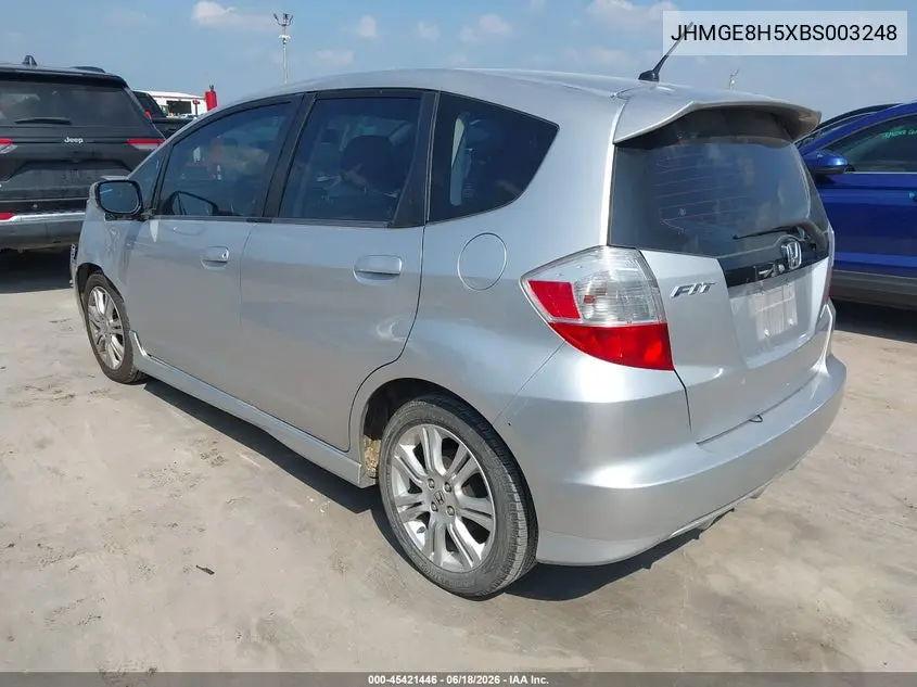 2011 Honda Fit Sport VIN: JHMGE8H5XBS003248 Lot: 45421446