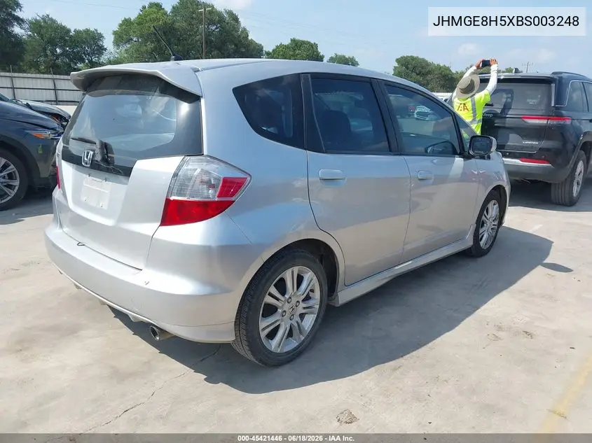2011 Honda Fit Sport VIN: JHMGE8H5XBS003248 Lot: 45421446