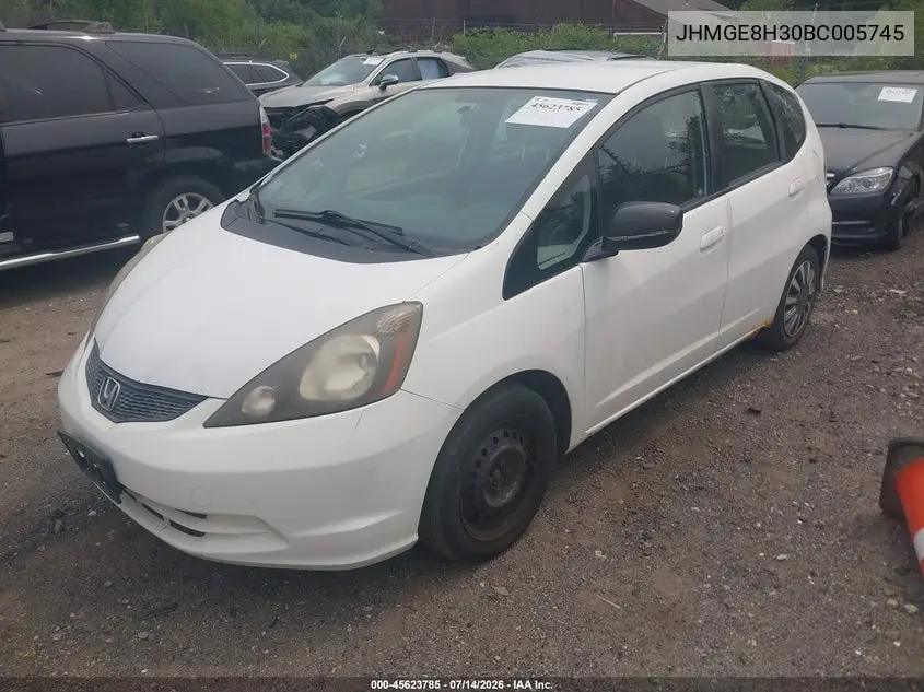 2011 Honda Fit VIN: JHMGE8H30BC005745 Lot: 45623785