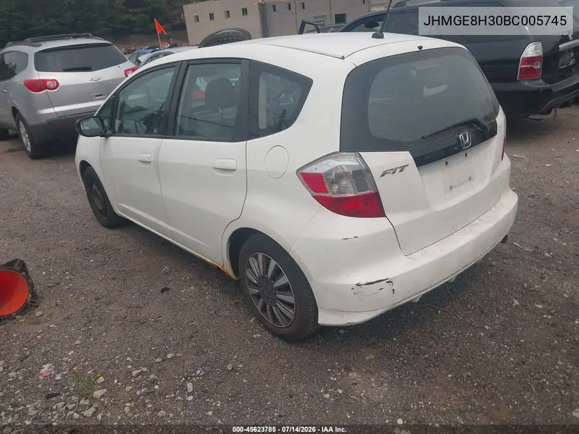 2011 Honda Fit VIN: JHMGE8H30BC005745 Lot: 45623785