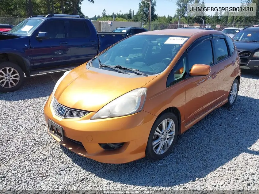2011 Honda Fit Sport VIN: JHMGE8G59BS001430 Lot: 45633042