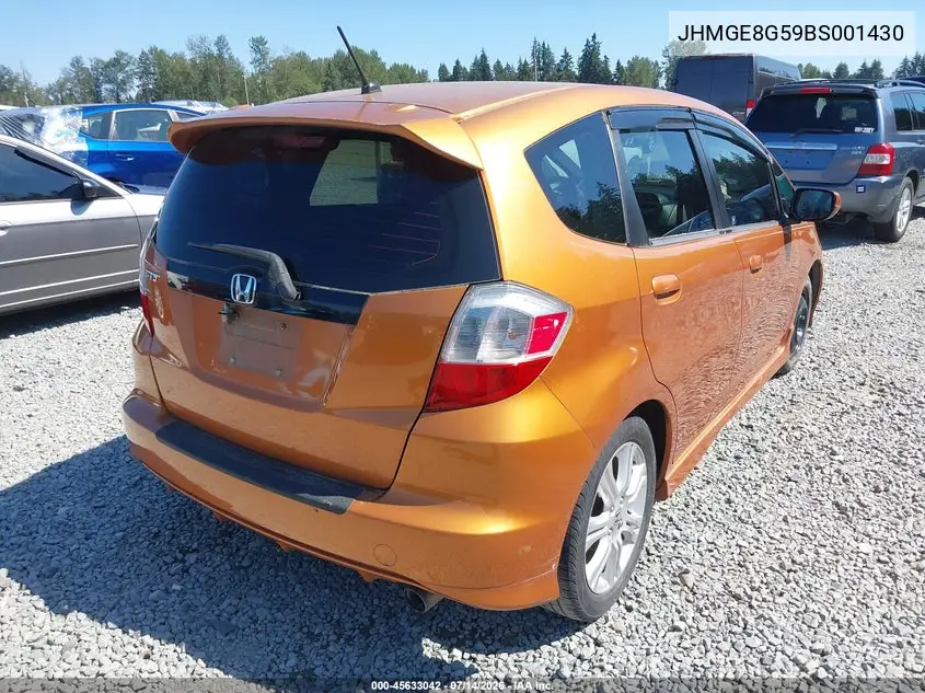 2011 Honda Fit Sport VIN: JHMGE8G59BS001430 Lot: 45633042