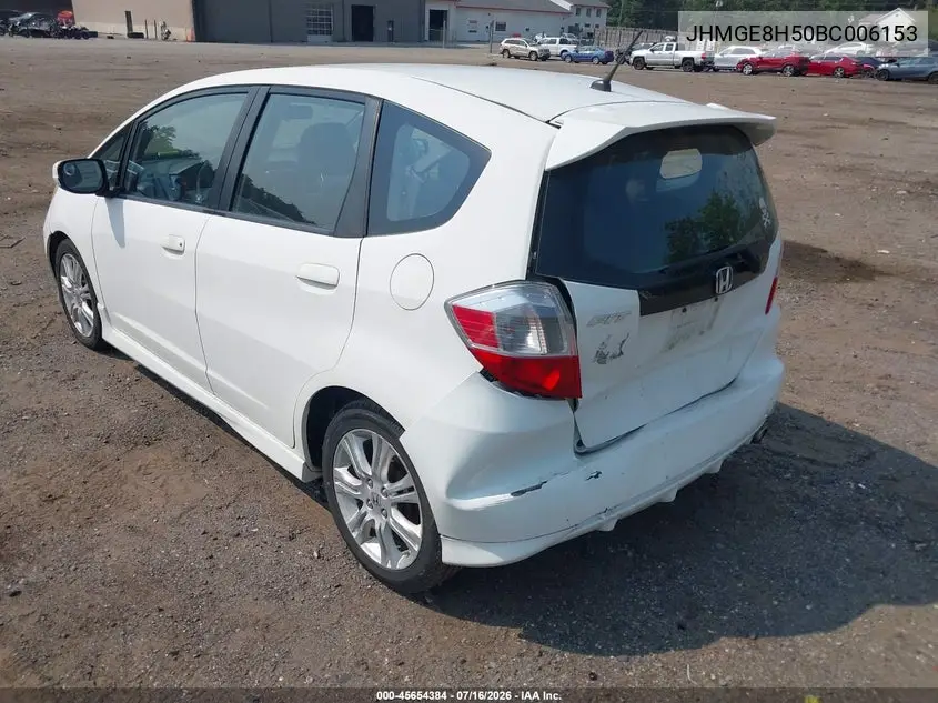 2011 Honda Fit Sport VIN: JHMGE8H50BC006153 Lot: 45654384
