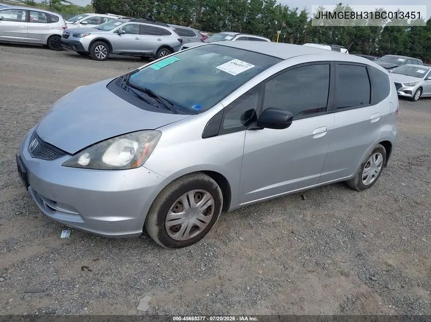 2011 Honda Fit VIN: JHMGE8H31BC013451 Lot: 45665377