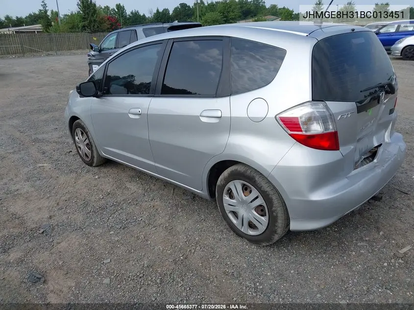 2011 Honda Fit VIN: JHMGE8H31BC013451 Lot: 45665377