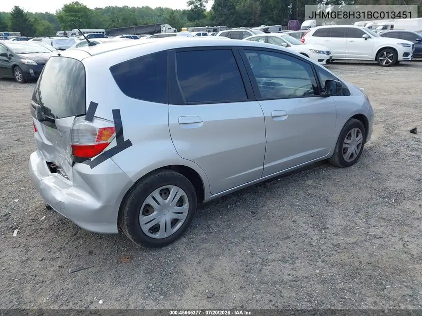 2011 Honda Fit VIN: JHMGE8H31BC013451 Lot: 45665377