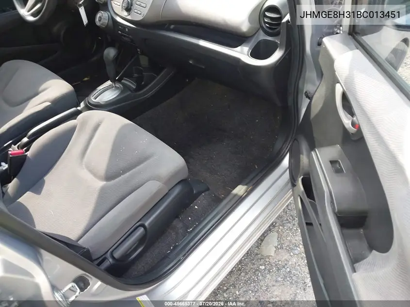 2011 Honda Fit VIN: JHMGE8H31BC013451 Lot: 45665377