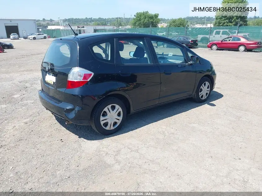 2011 Honda Fit VIN: JHMGE8H36BC025434 Lot: 45679100