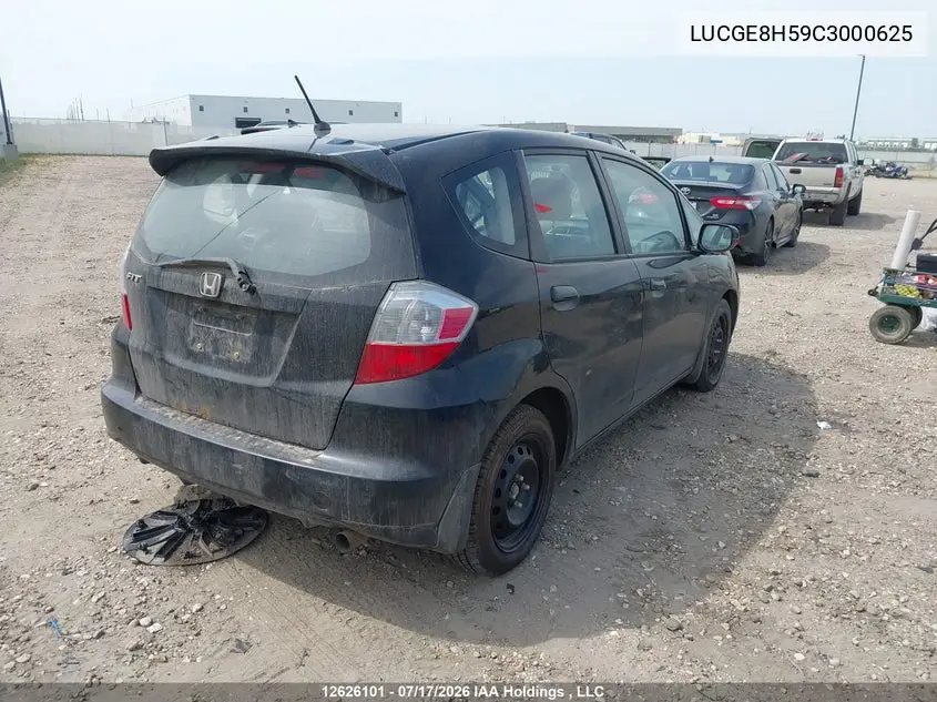 2012 Honda Fit Lx VIN: LUCGE8H59C3000625 Lot: 12626101