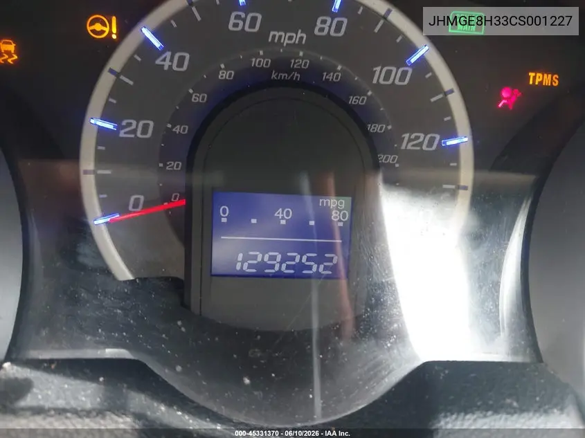JHMGE8H33CS001227 2012 Honda Fit