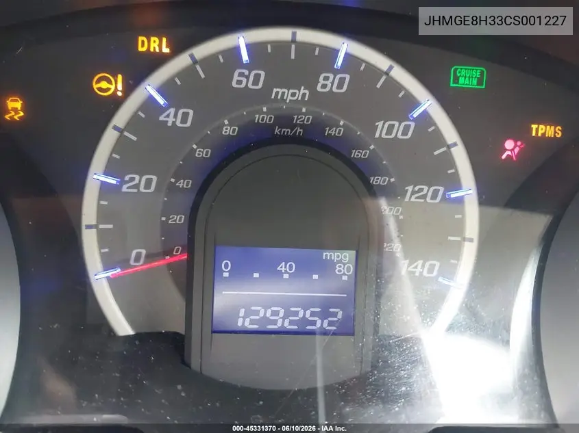 JHMGE8H33CS001227 2012 Honda Fit