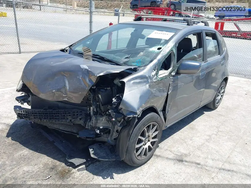 2012 Honda Fit VIN: JHMGE8H33CC023903 Lot: 45494847