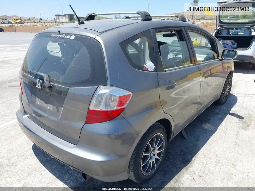 2012 Honda Fit VIN: JHMGE8H33CC023903 Lot: 45494847
