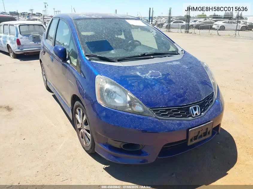 2012 Honda Fit Sport VIN: JHMGE8H58CC015636 Lot: 45555642