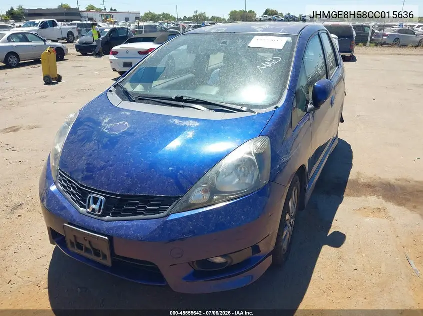 2012 Honda Fit Sport VIN: JHMGE8H58CC015636 Lot: 45555642