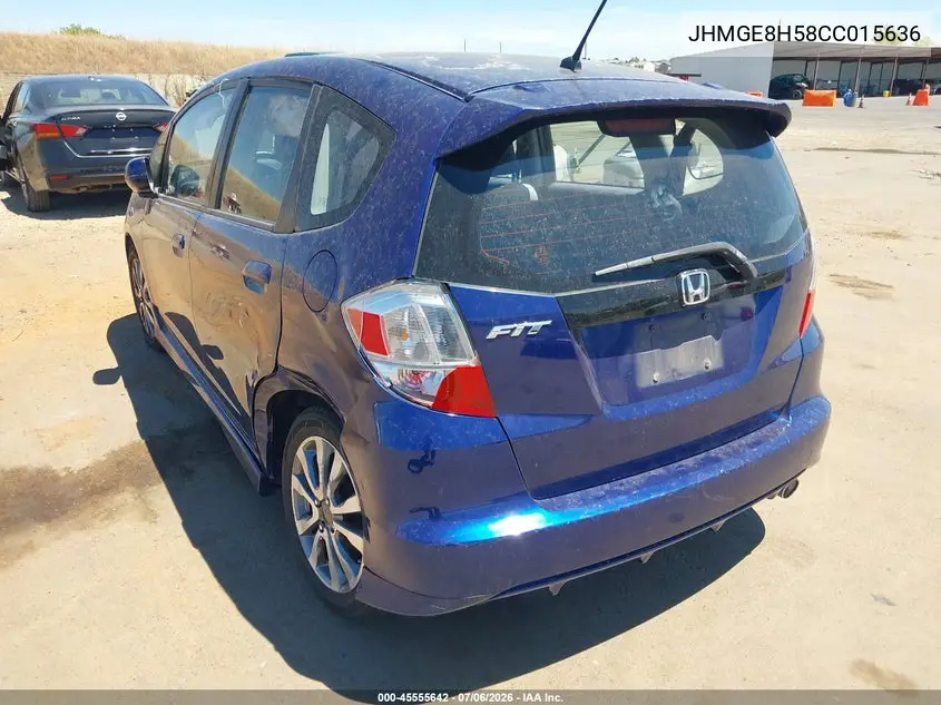2012 Honda Fit Sport VIN: JHMGE8H58CC015636 Lot: 45555642