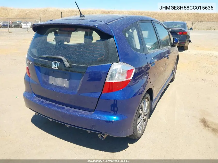 2012 Honda Fit Sport VIN: JHMGE8H58CC015636 Lot: 45555642