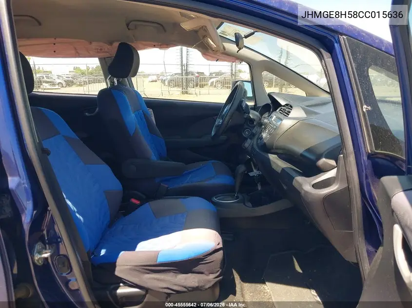 2012 Honda Fit Sport VIN: JHMGE8H58CC015636 Lot: 45555642