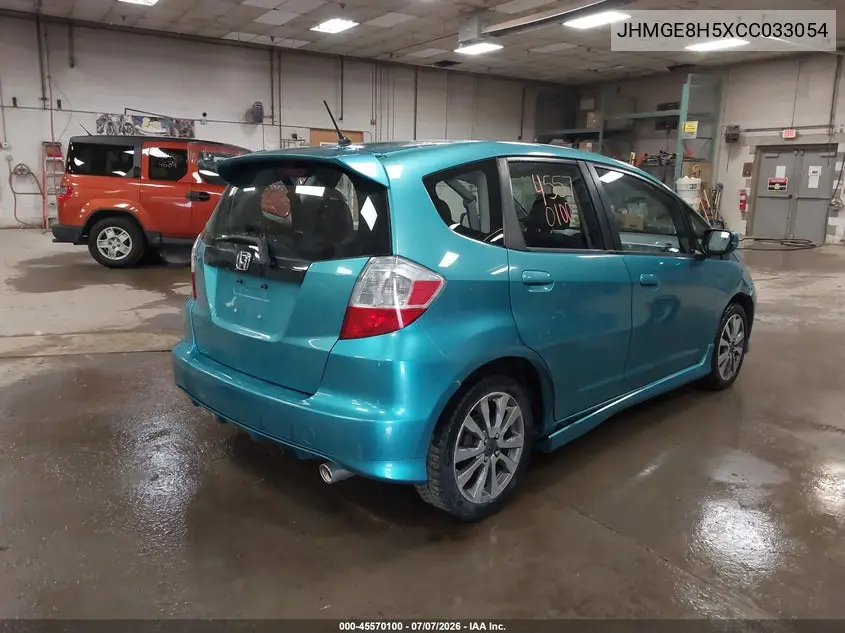 2012 Honda Fit Sport VIN: JHMGE8H5XCC033054 Lot: 45570100
