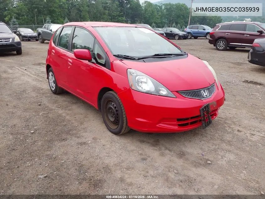 2012 Honda Fit VIN: JHMGE8G35CC035939 Lot: 45634224