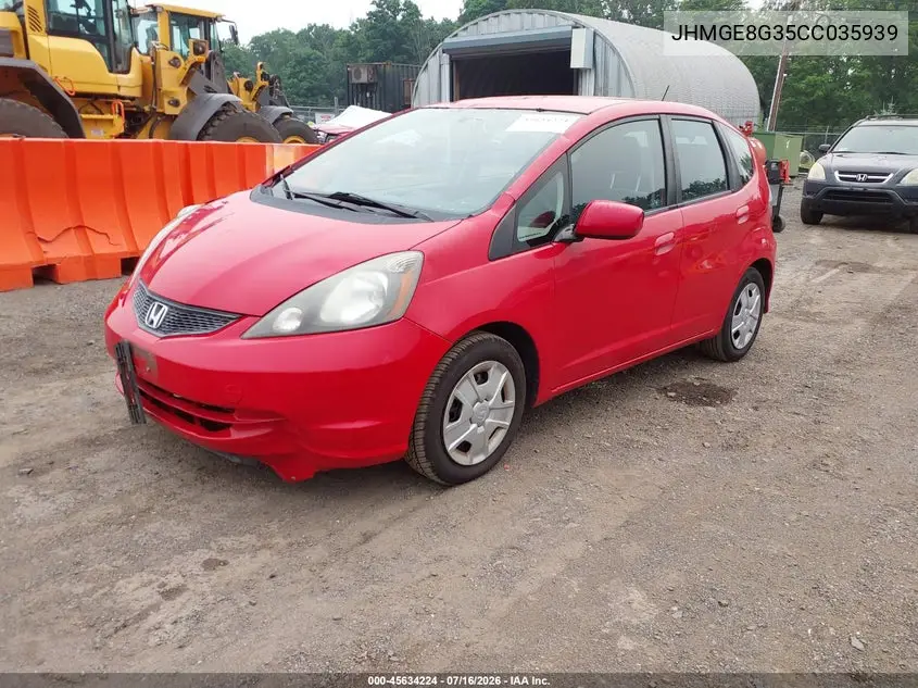 2012 Honda Fit VIN: JHMGE8G35CC035939 Lot: 45634224