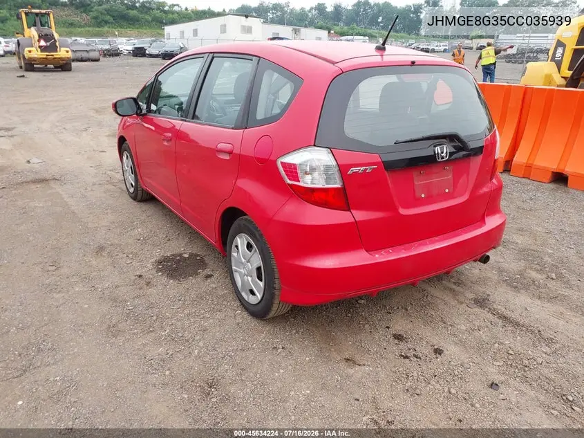 2012 Honda Fit VIN: JHMGE8G35CC035939 Lot: 45634224