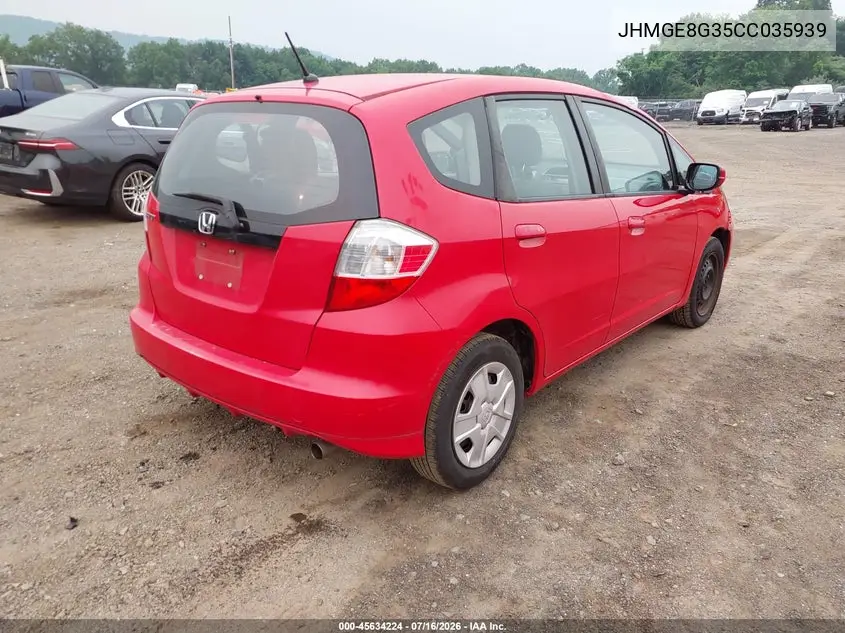 2012 Honda Fit VIN: JHMGE8G35CC035939 Lot: 45634224