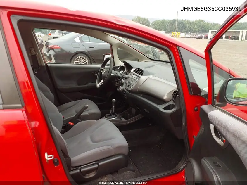 2012 Honda Fit VIN: JHMGE8G35CC035939 Lot: 45634224