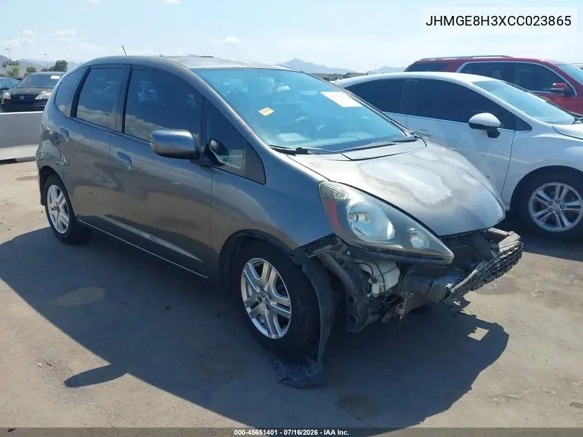 2012 Honda Fit VIN: JHMGE8H3XCC023865 Lot: 45651401