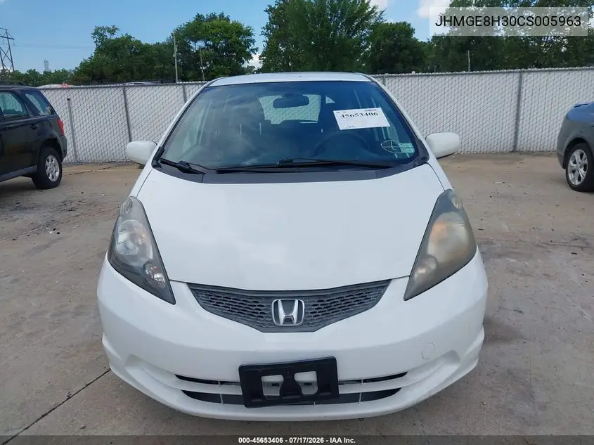 2012 Honda Fit VIN: JHMGE8H30CS005963 Lot: 45653406