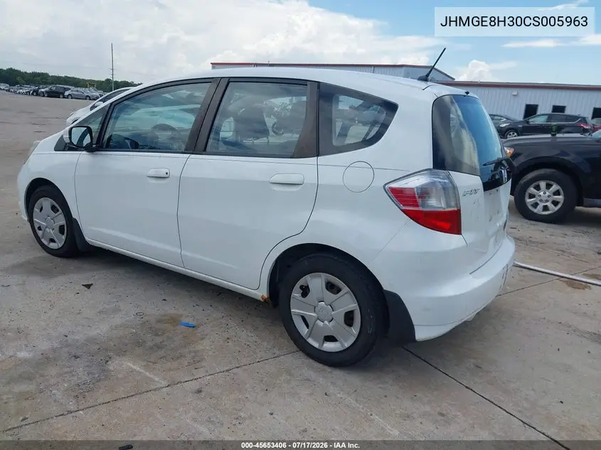 2012 Honda Fit VIN: JHMGE8H30CS005963 Lot: 45653406