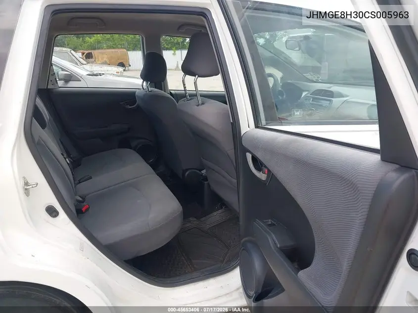 2012 Honda Fit VIN: JHMGE8H30CS005963 Lot: 45653406